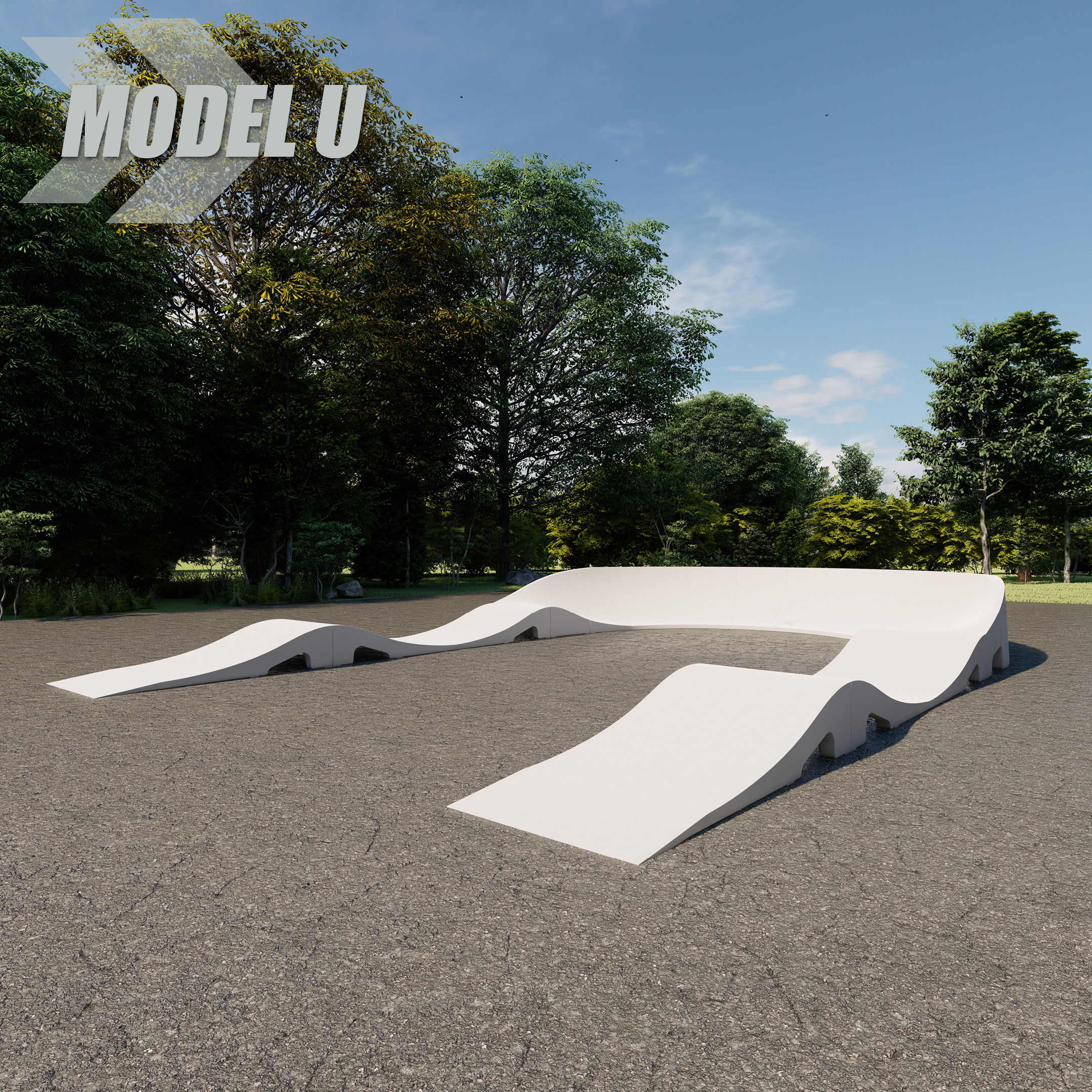 RadQuartier Parks Fertig Pumptrack Model U Mobiler Modularer Pumptrack